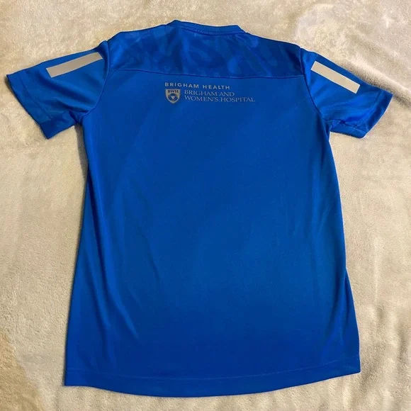 Adidas B.A.A. 10K 2020 Running Shirt Blue Brigham Health Mens Small Activewear - Picture 2 of 8
